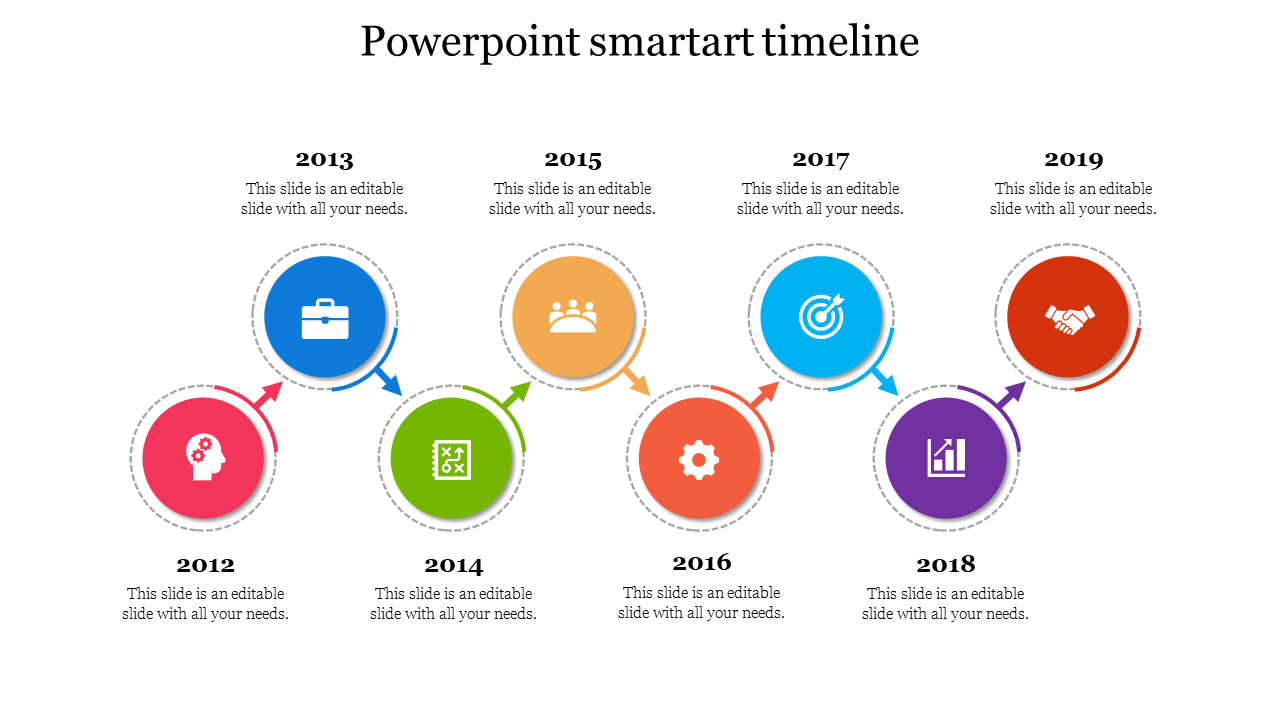 Free - Best PowerPoint SmartArt Timeline In Circle Model 